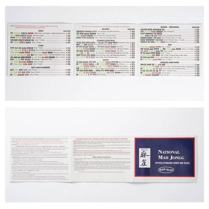 Mahjong Cards Printable 2022