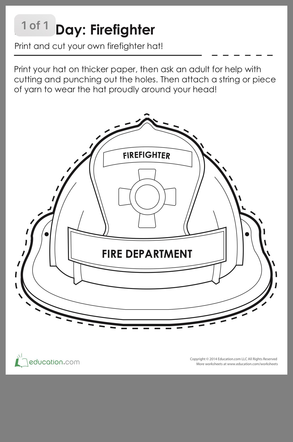 Make A Firefighter Hat With Your Children To Show… within Free Printable Fireman Hat Template