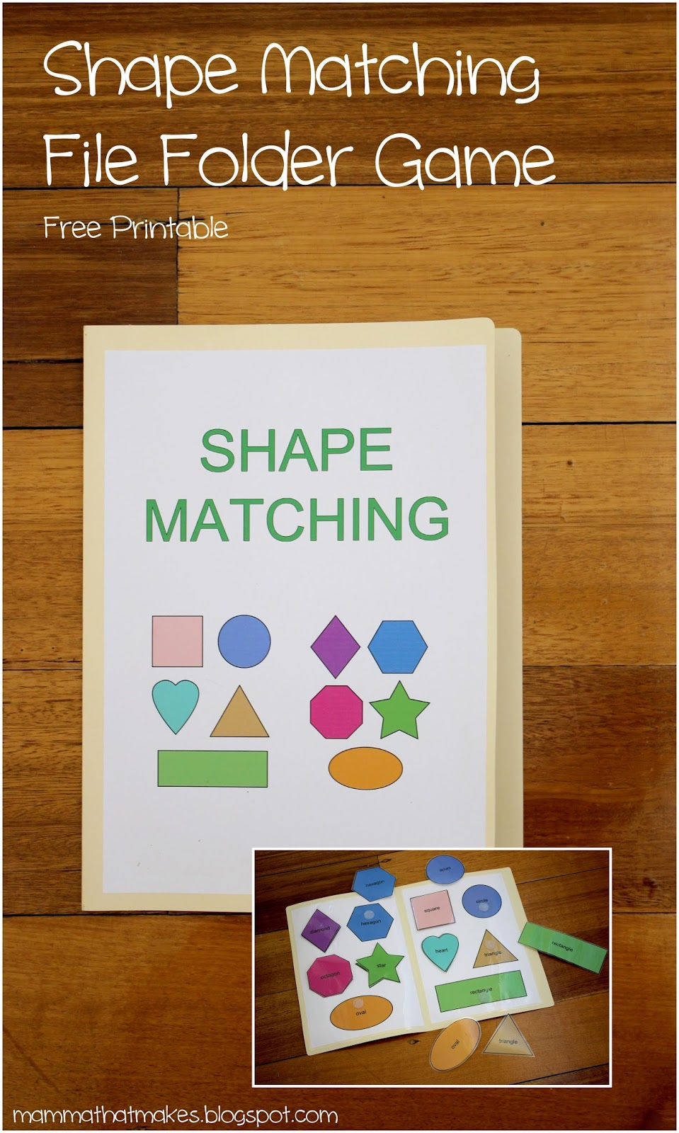 Mamma That Makes: Shape Matching File Folder Game intended for File Folder Free Printables