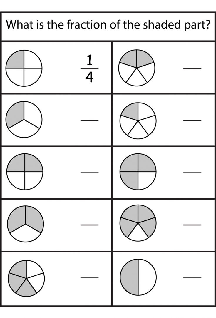 Math Fraction Worksheets For Kids for Printable Fractions Worksheet