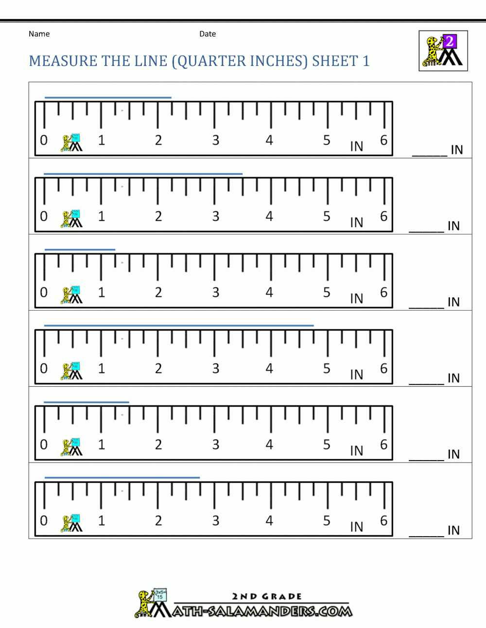 Measurement Math Worksheets - Measuring Length intended for Inches Worksheet Printable Free