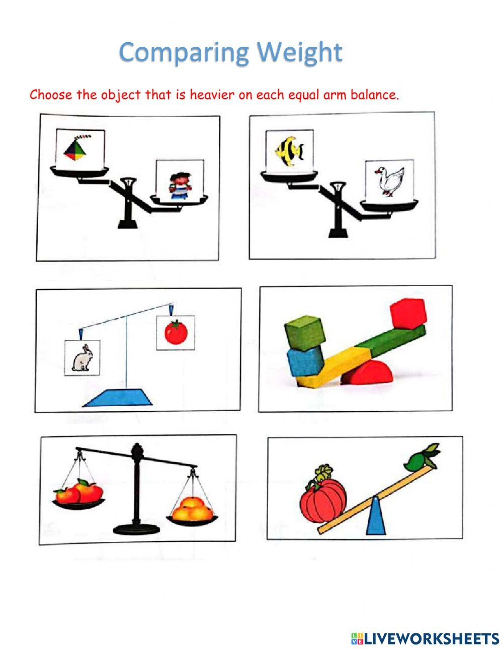 Measurement: Weight Worksheet | Live Worksheets - Worksheets Library intended for Weight Comparison Worksheet Printable