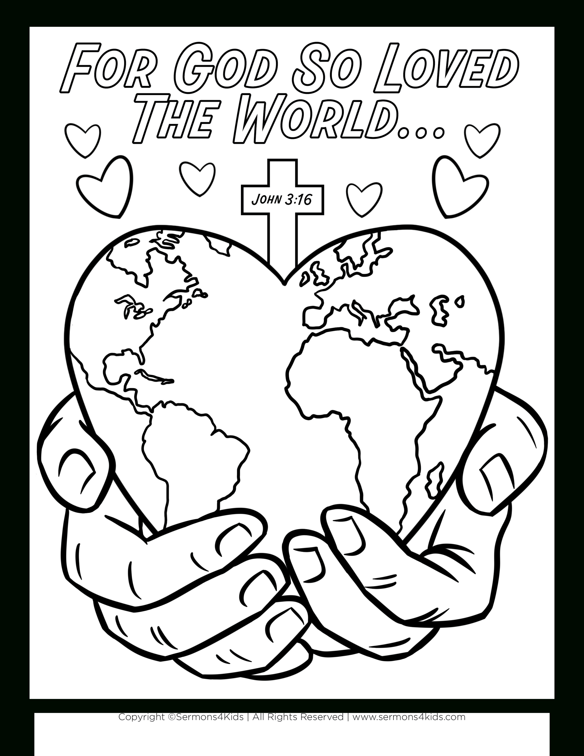 Measuring God&amp;#039;S Love (John 3:16) | Children&amp;#039;S Coloring Page From with John 3 16 Printable