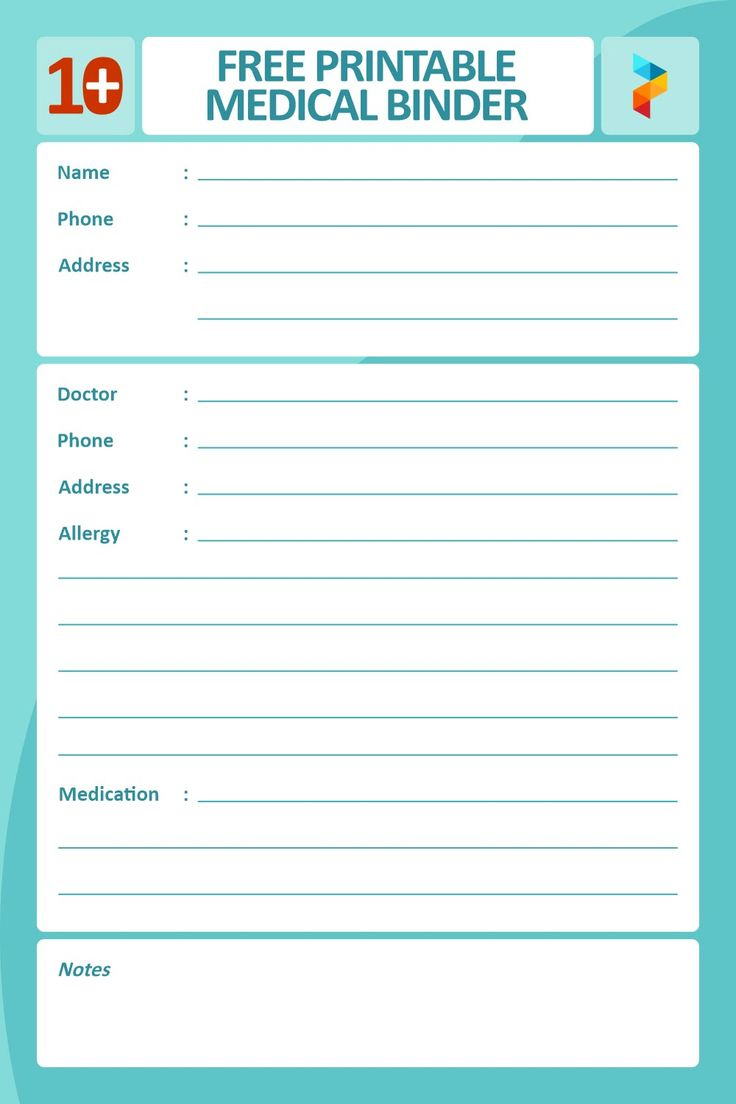 Medical Binder - 10 Free Pdf Printables | Printablee for Medical Organizer Free Printable Medical Binder Forms