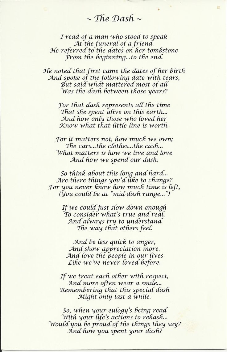 Memorial Poems - Poem Pile throughout Printable the Dash Poem