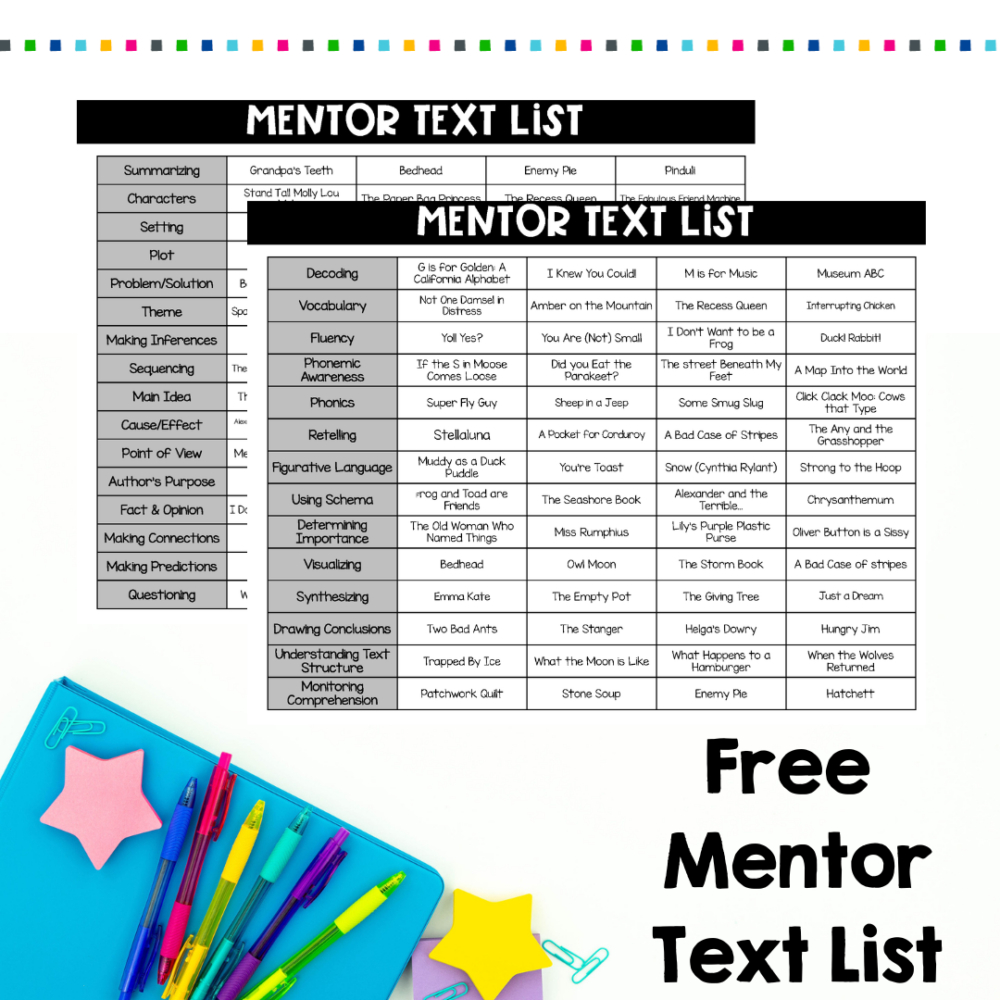Mentor Texts - Ciera Harris Teaching within Free Printable Mentor Sentence