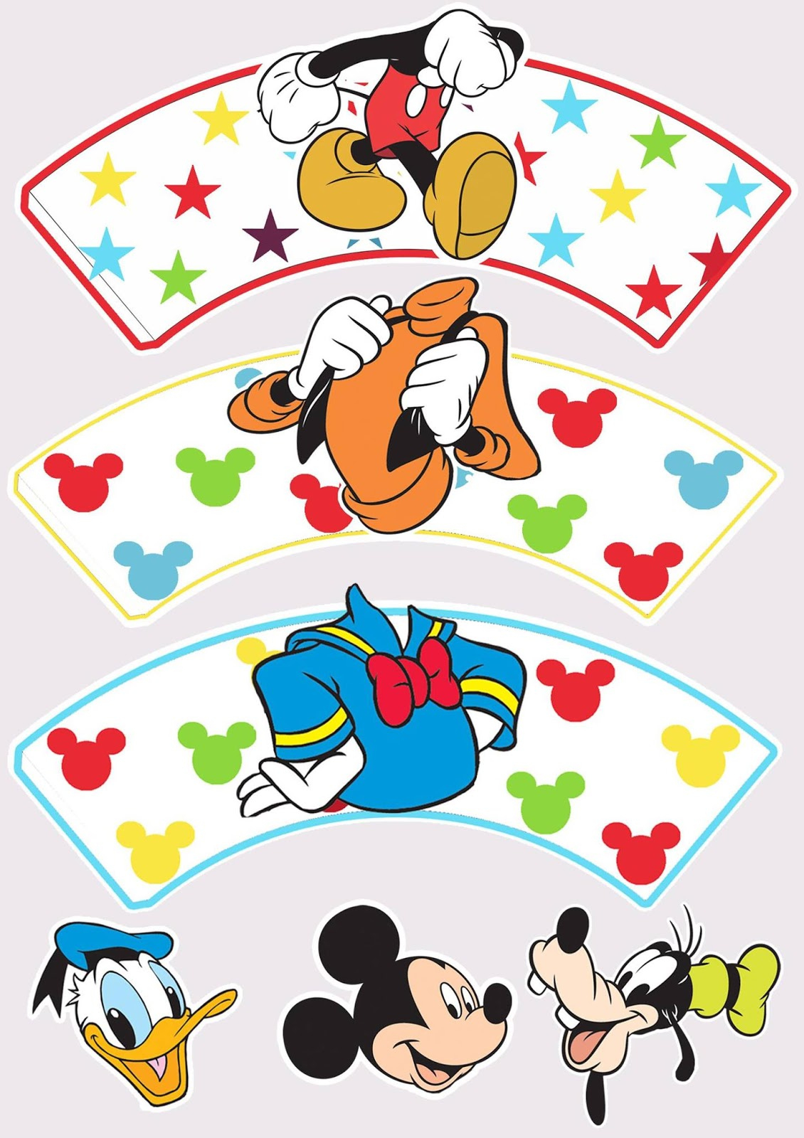 Mickey And Friends: Free Printable Cupcake Toppers And Wrappers for Free Printable Mickey Mouse Cake Topper Printable