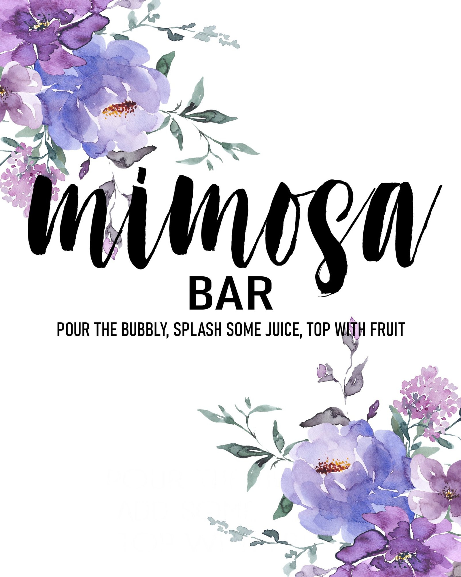 Mimosa Bar Printables throughout Mimosa Bar Free Printable Sign