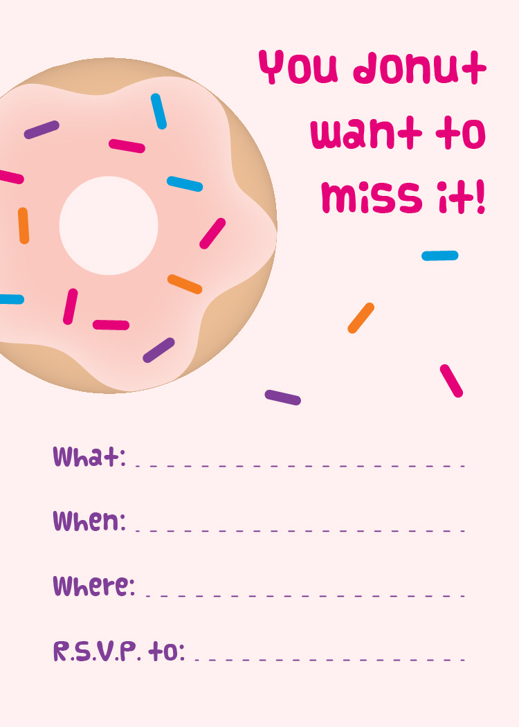 Mini Donuts + Free Printable Donut Party Invitations | Emmy + for Donut Party Free Printables