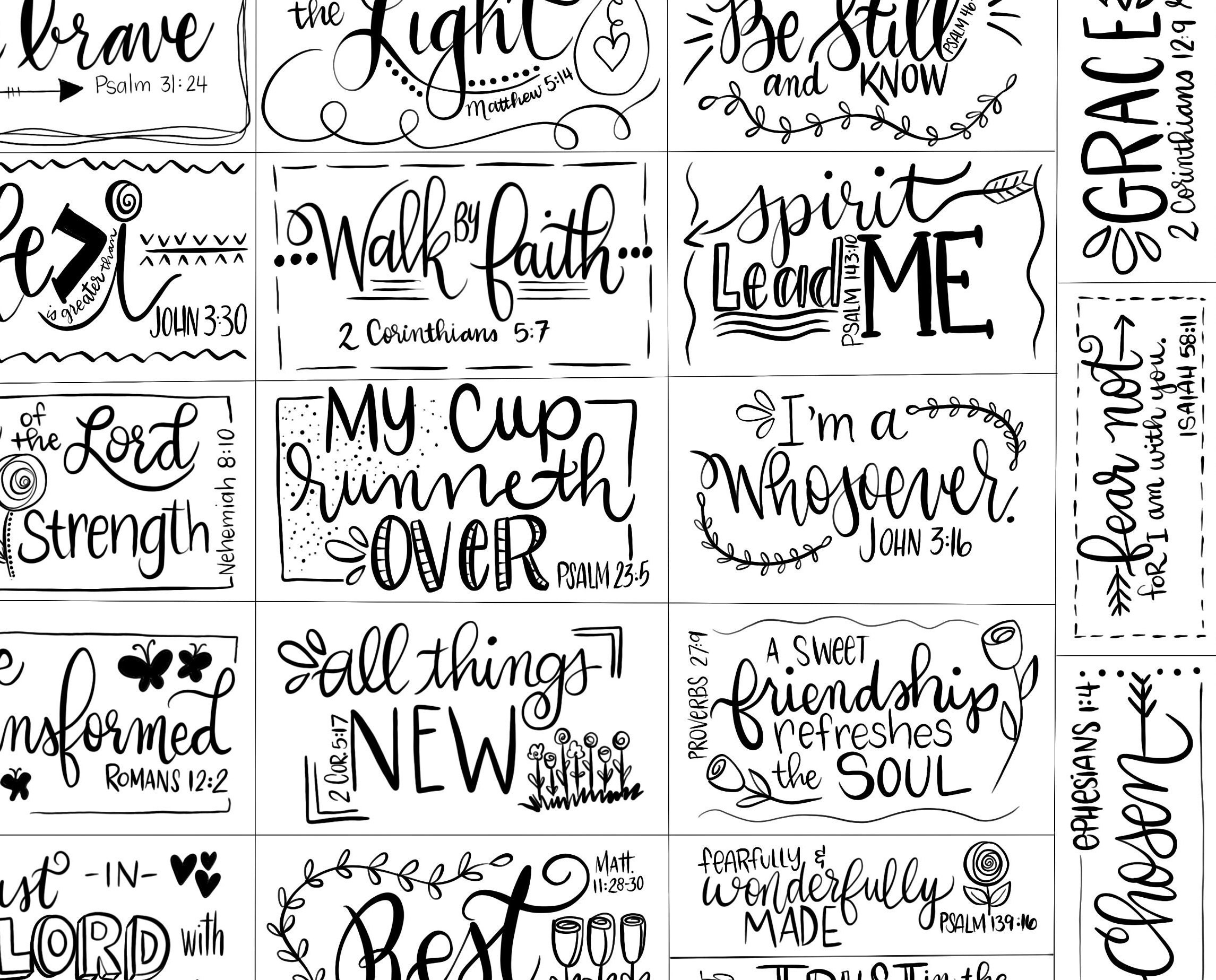 Mini Printable Scripture Karten #1 - Inspirationskarten - Schrift in Printable Scripture Printable Bible Verses Black And White