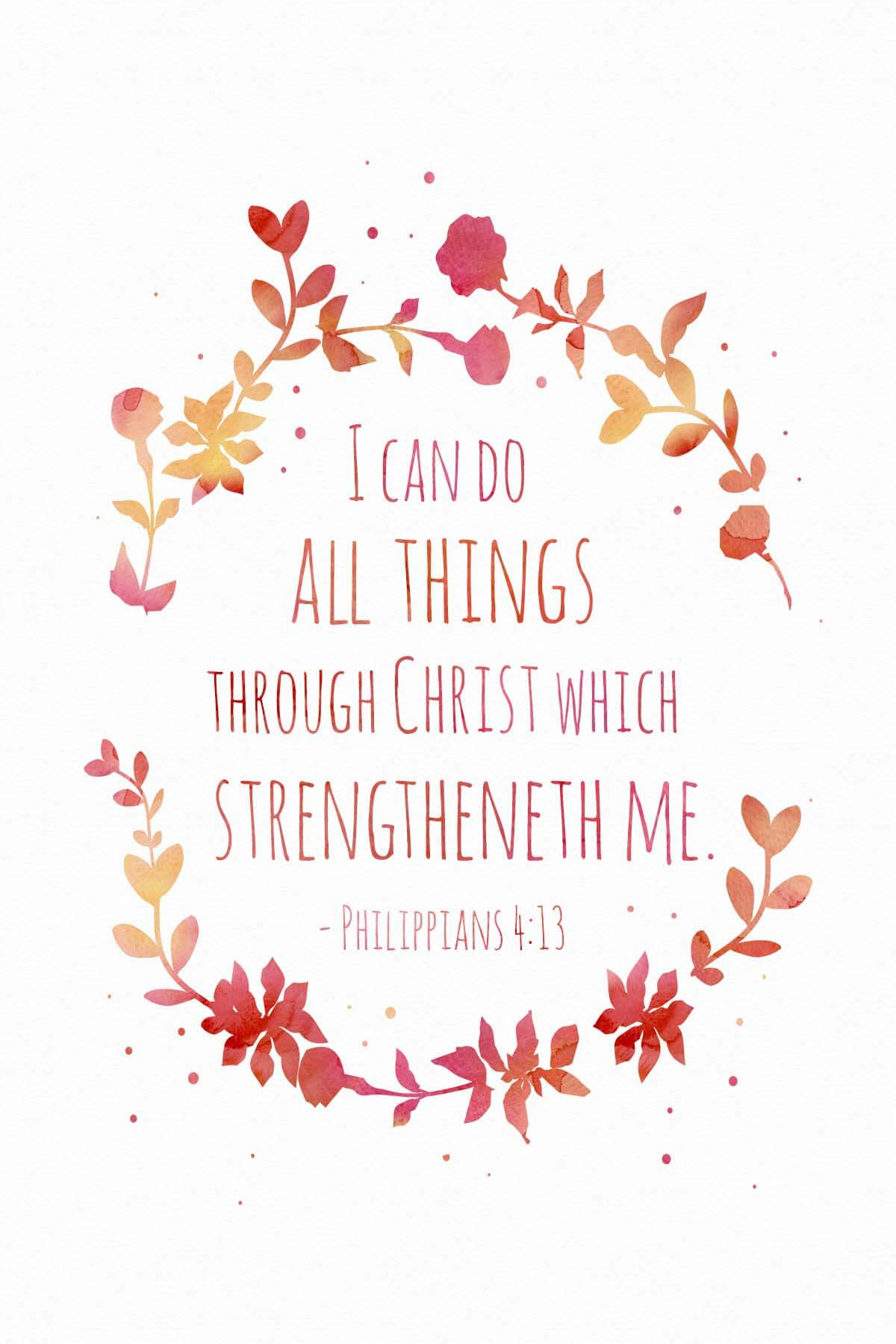 Ministering Printable Handout: I Can Do All Things Through Christ inside I Can Do All Things Through Christ Free Printable