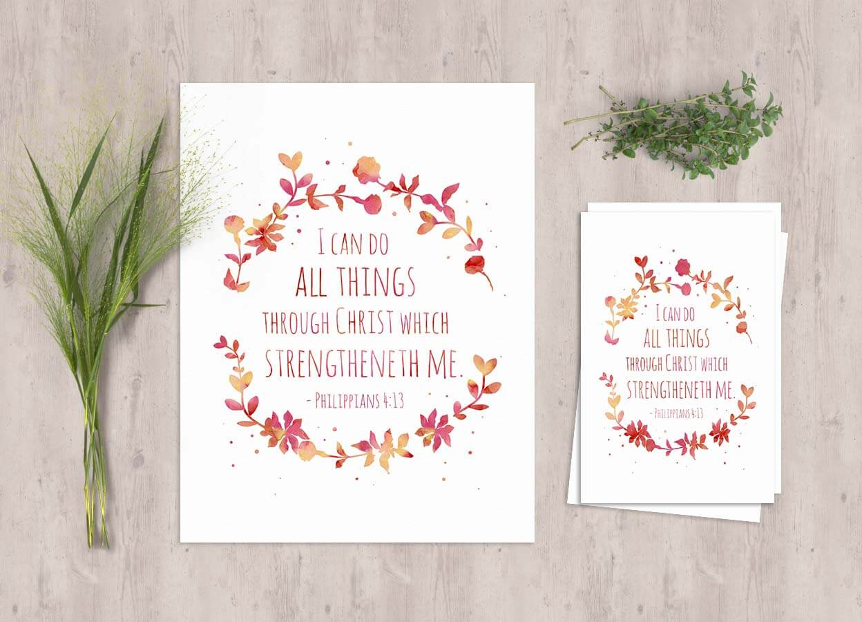 Ministering Printable Handout: I Can Do All Things Through Christ with I Can Do All Things Through Christ Free Printable