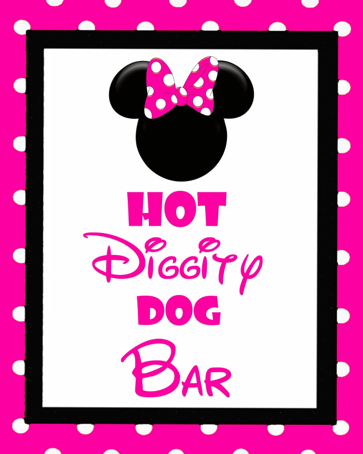 Minnie Mouse Hot Diggity Dog Bar Sign - Etsy in Hot Diggity Dog Bar Printable Free