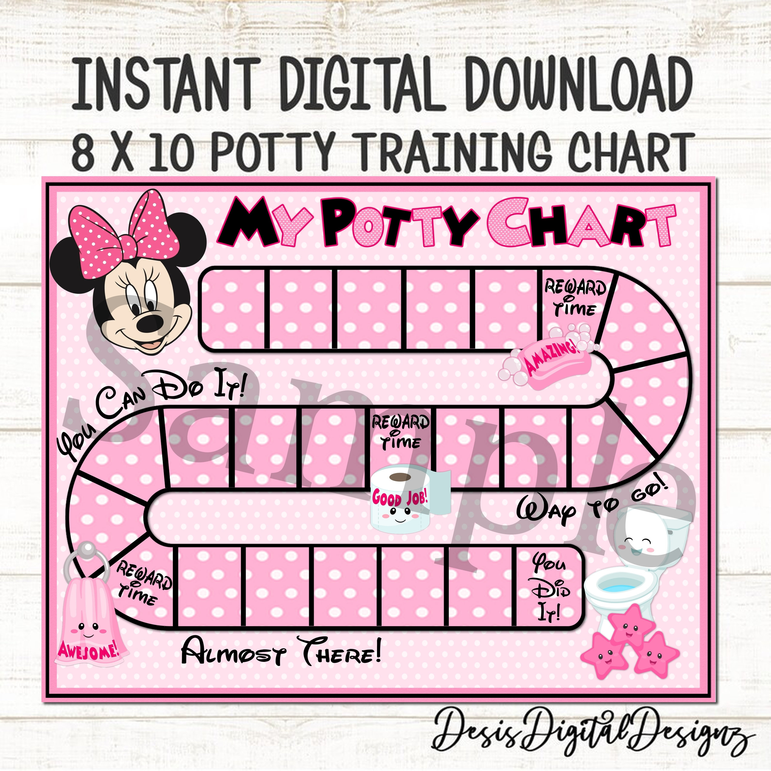 Minnie Mouse Potty Chart Minnie Mouse Potty Training Chart Reward throughout Free Printable Minnie Mouse Potty Chart