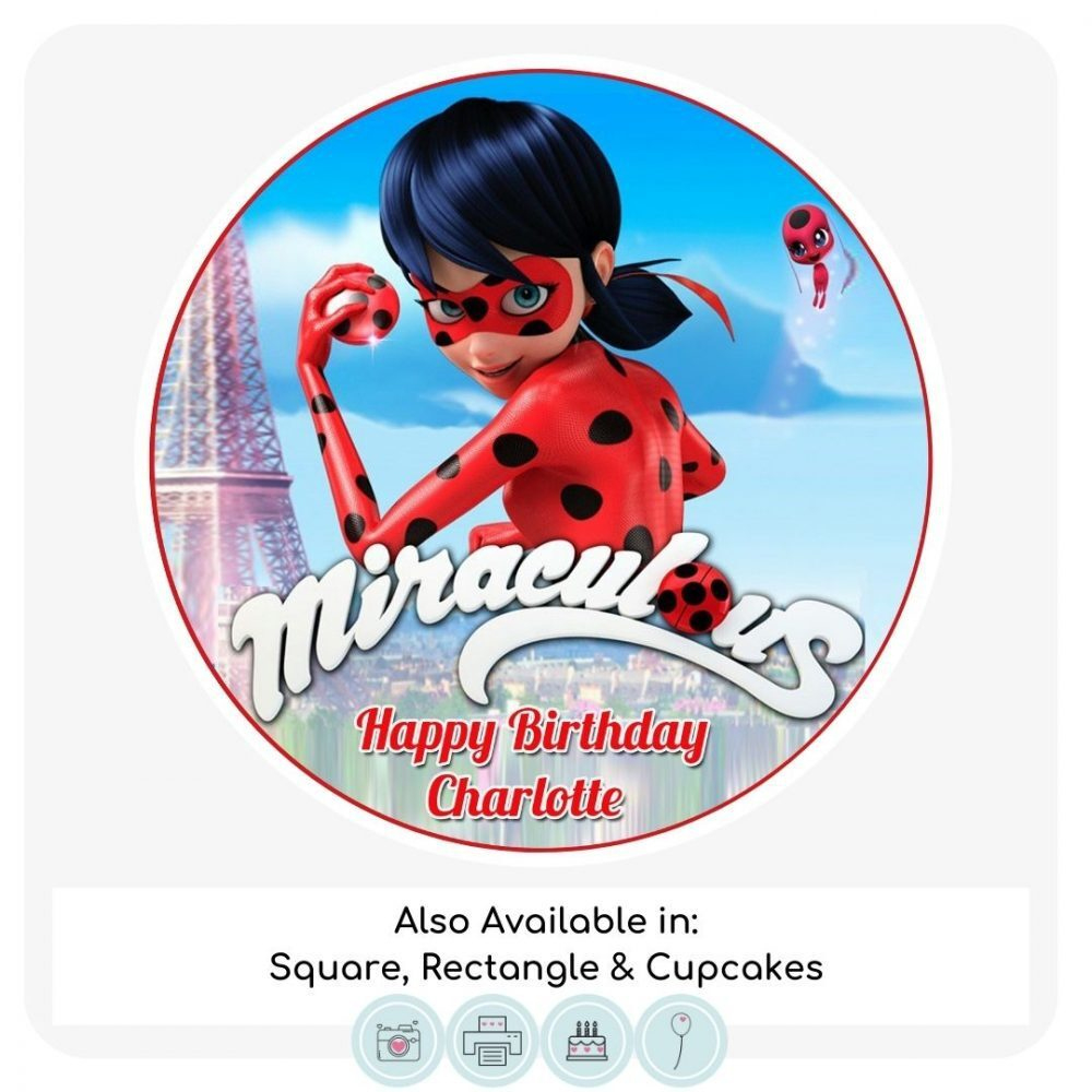 Miraculous Ladybug Cake Topper – Edible Cake Toppers with Miraculous Ladybug Printable Cake Topper