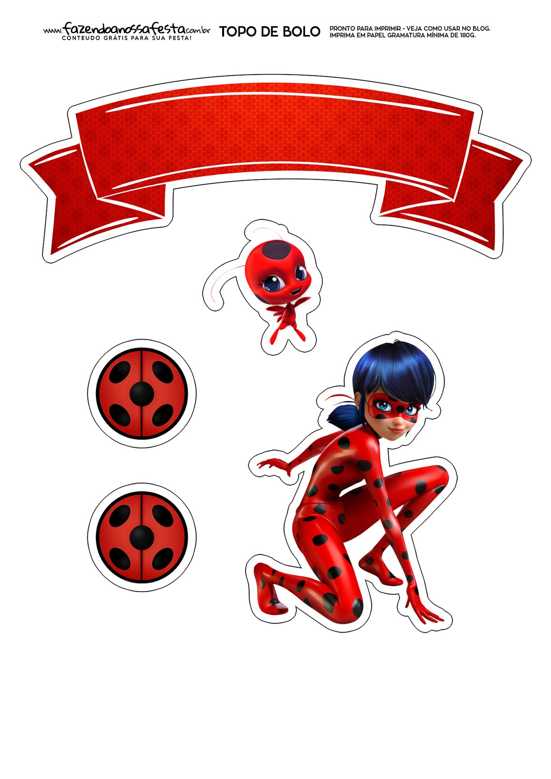 Miraculous Ladybug: Free Printable Cake Toppers. - Oh My Fiesta inside Miraculous Ladybug Printable Cake Topper
