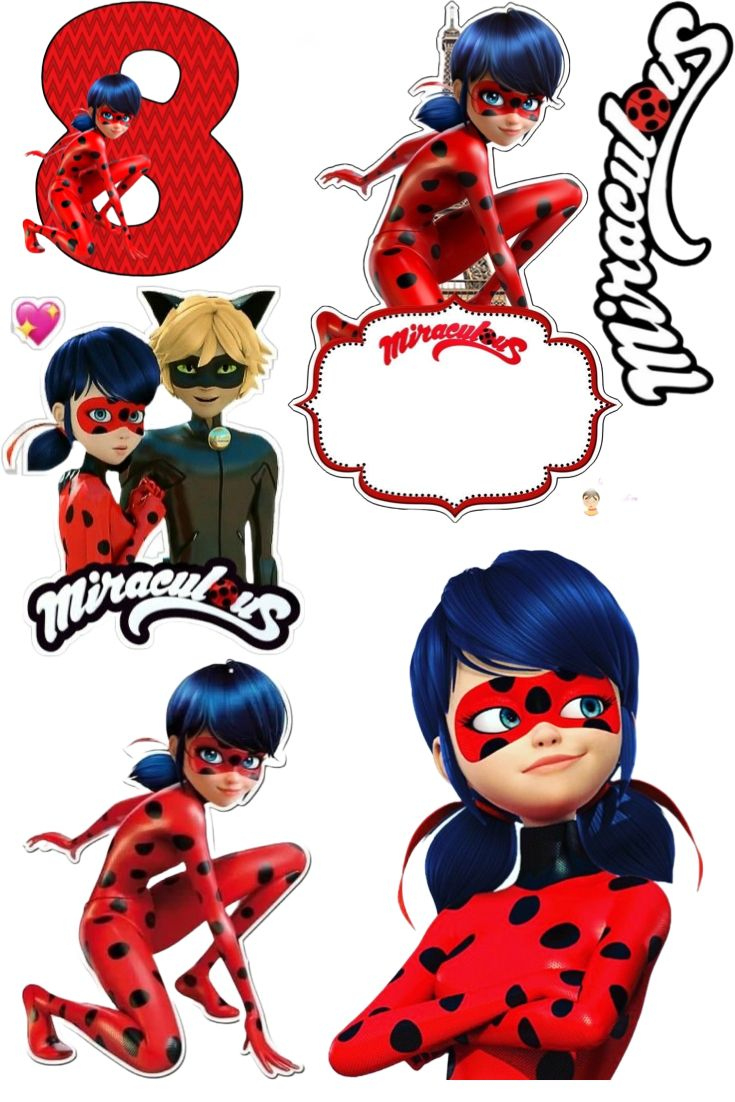 Miraculous Ladybug Printable Cake Toppers regarding Miraculous Ladybug Printable Cake Topper