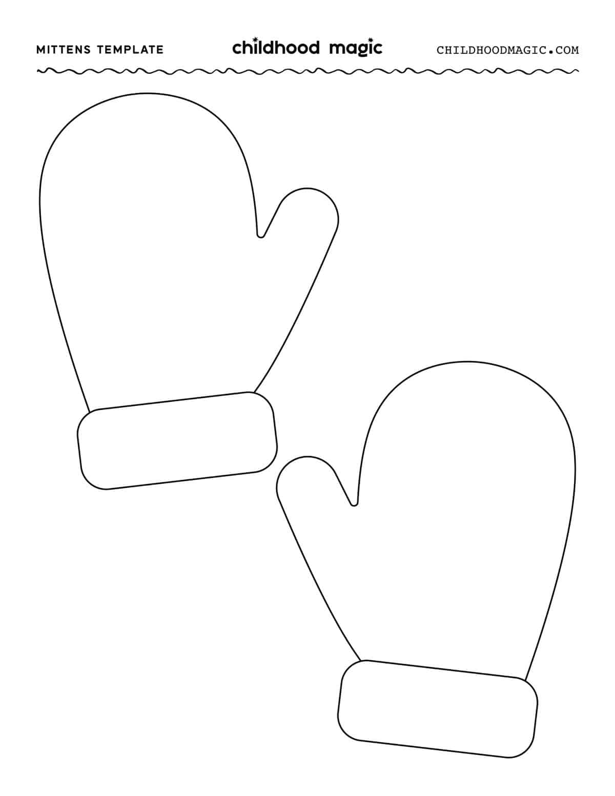 Mittens Template - Childhood Magic intended for Mitten Template Free Printable