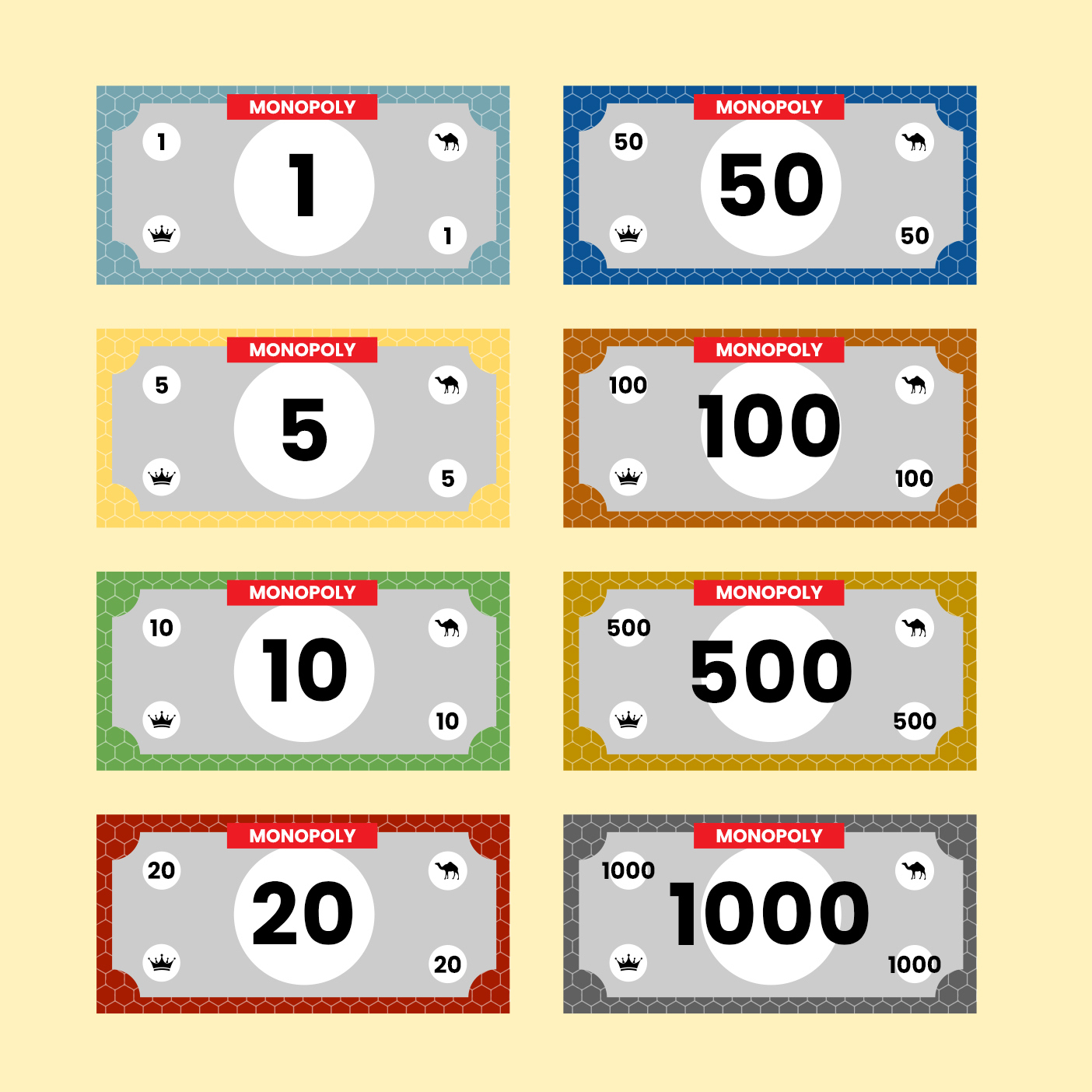 Monopoly Money Template In Psd, Illustrator, Pdf, Svg - Download regarding Free Printable Monopoly Money Printable