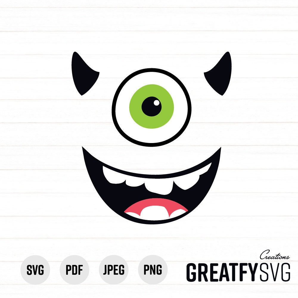Monster Gesicht Svg, Monster Svg, Monster Grün, Gesicht Svg with regard to Mike Wazowski Mouth Printable