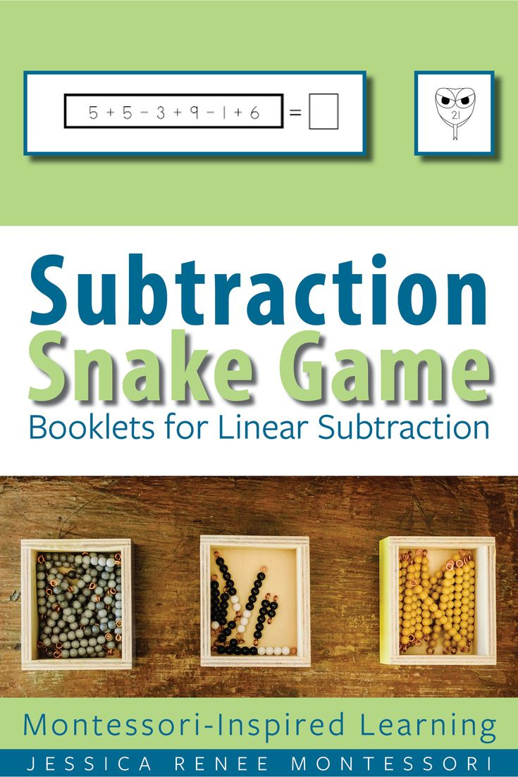 Montessori Subtraction Snake Game Booklets For Subtraction Facts within Montessori Snake Game Free Printable