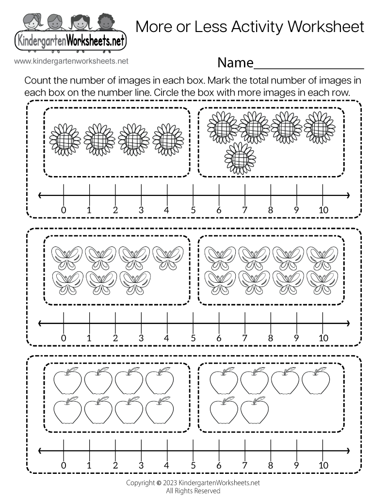 More Or Less Activity Worksheet - Free Printable, Digital, &amp;amp; Pdf intended for Butterflies More Or Less Worksheet