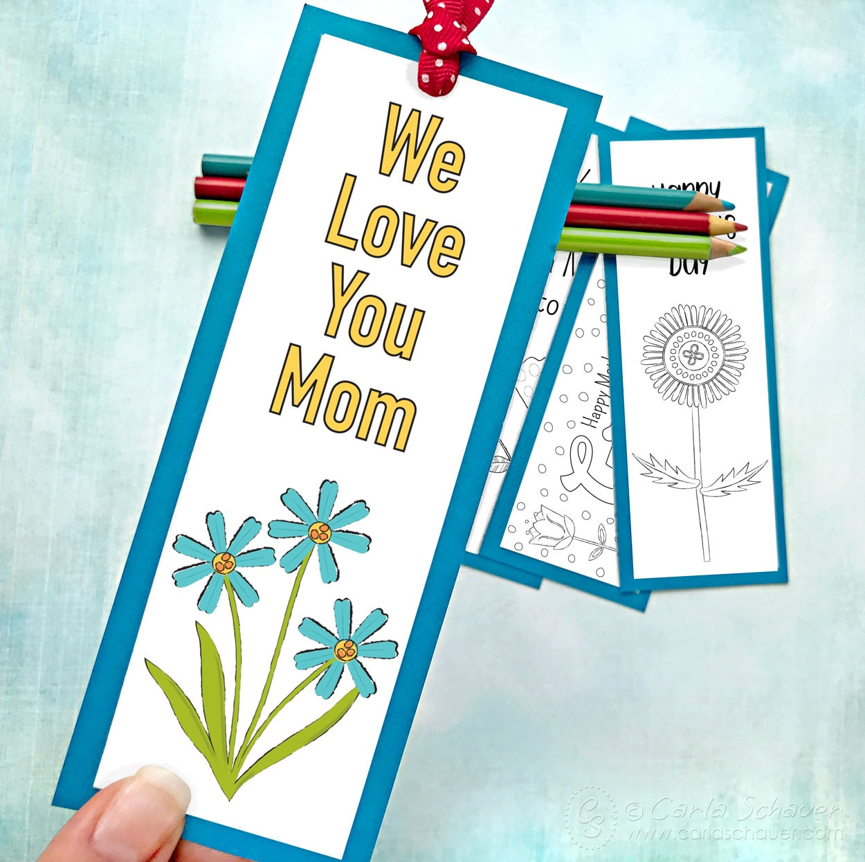 Mother&amp;#039;S Day Bookmark To Color - Carla Schauer Designs with regard to Free Printable Mother&amp;#039;S Day Bookmarks
