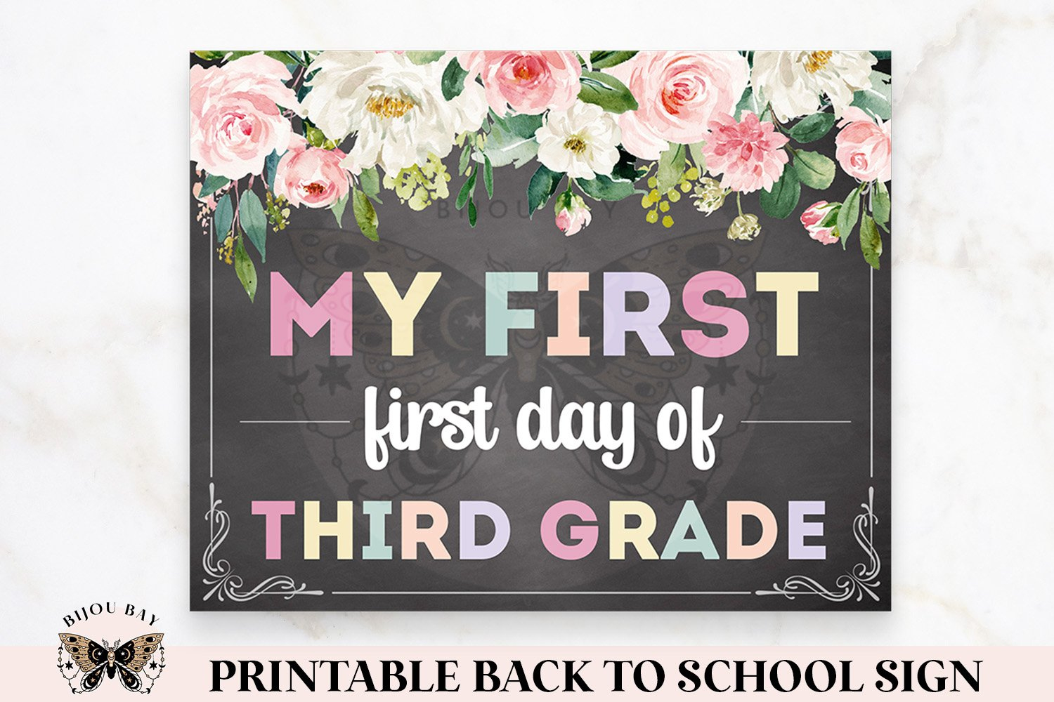 My First Day Of Third Grade Printable School Sign with regard to First Day of 3rd Grade Sign Printable