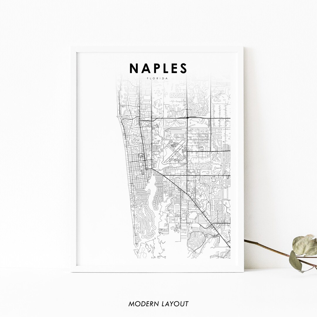 Naples Fl Map Print, Florida Usa Map Art Poster, Collier County, City Road Street Map Print, Nursery Room Wall Office Decor, Printable Map - Etsy pertaining to Printable Map of Naples Florida