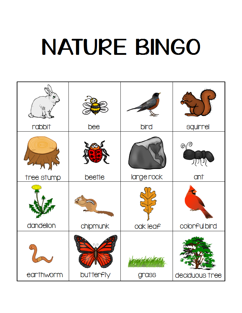 Nature Bingo Printable Activity - Take A Hike With Your Kids pertaining to Nature Walk Bingo Printable Free
