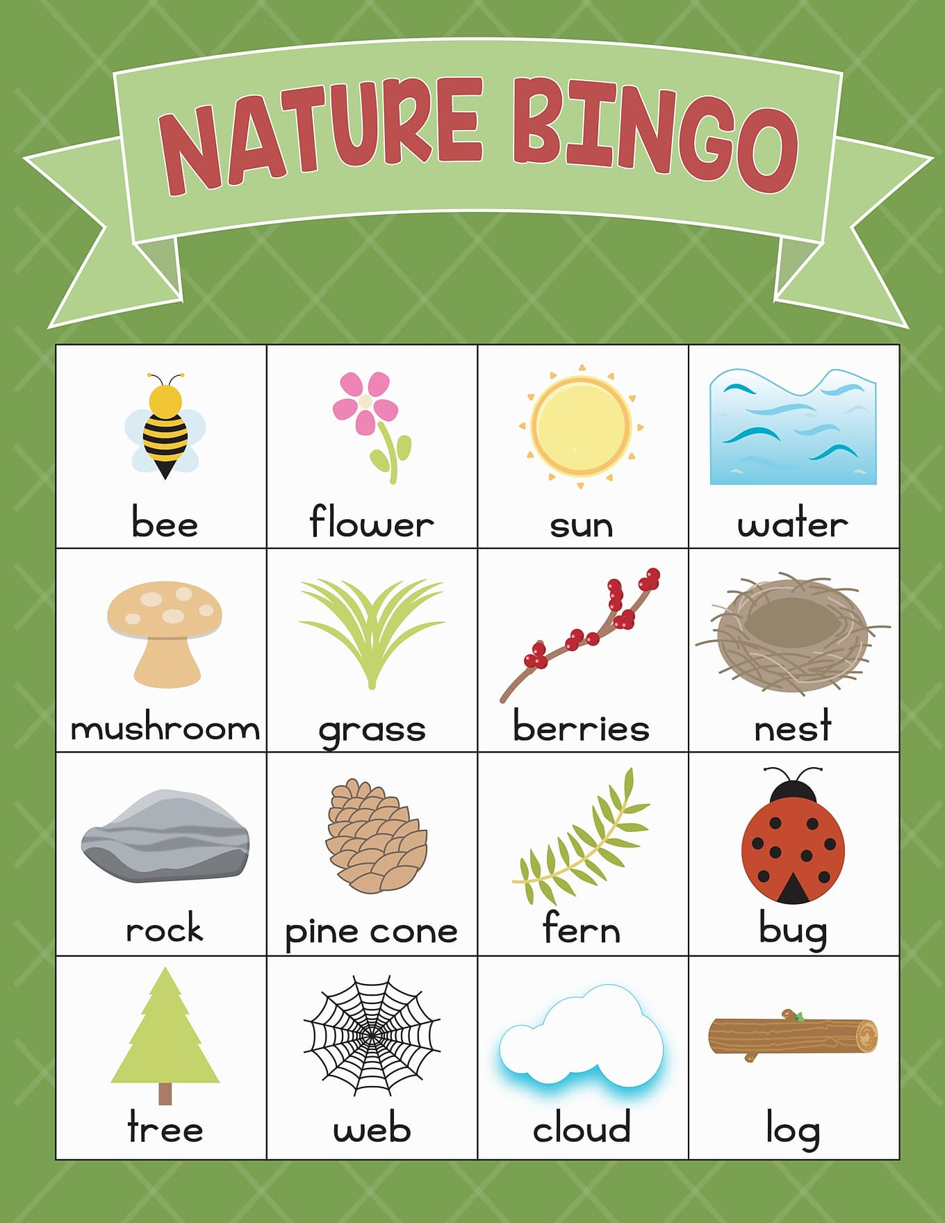 Nature Scavenger Hunt - Fireflies And Mud Pies with Scavenger Hunt Bingo Cards