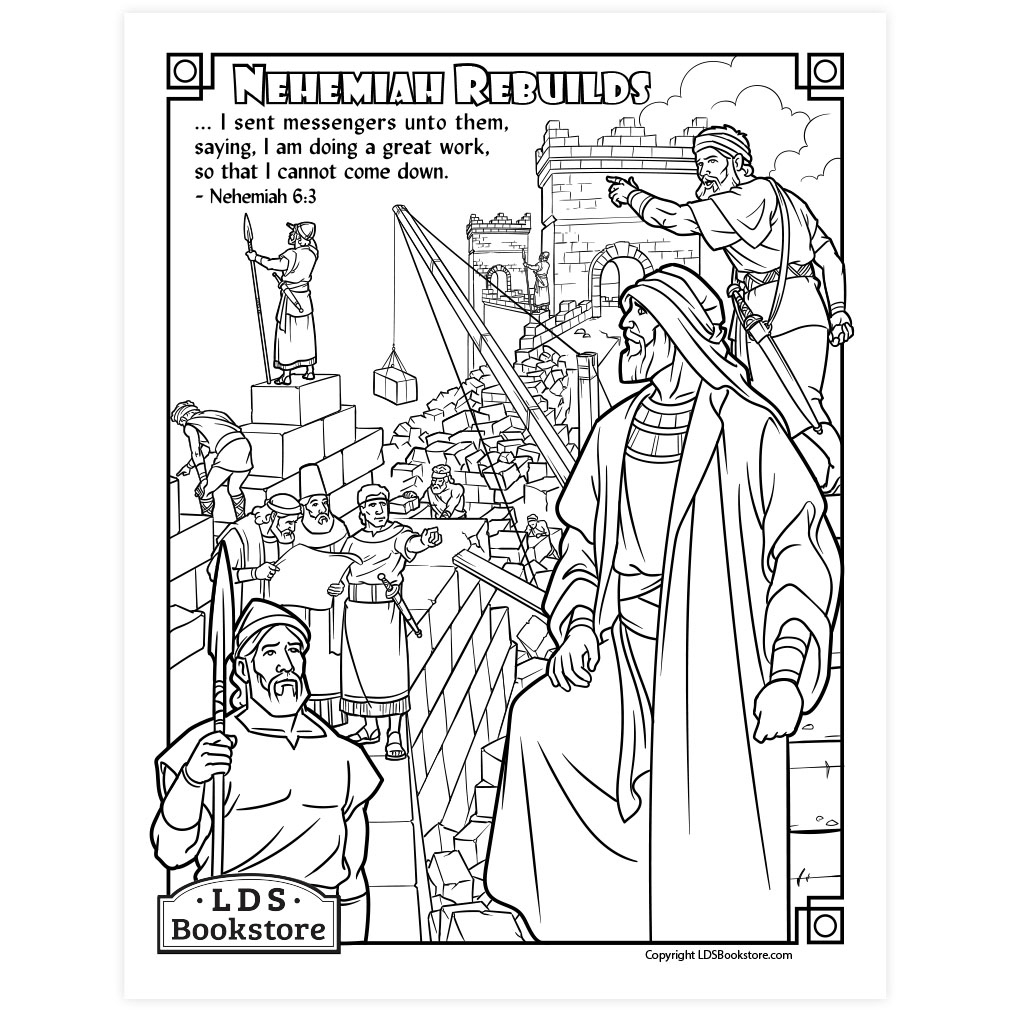 Nehemiah Rebuilds The Walls Of Jerusalem Coloring Page - Printable inside Printable Nehemiah Activity Sheets