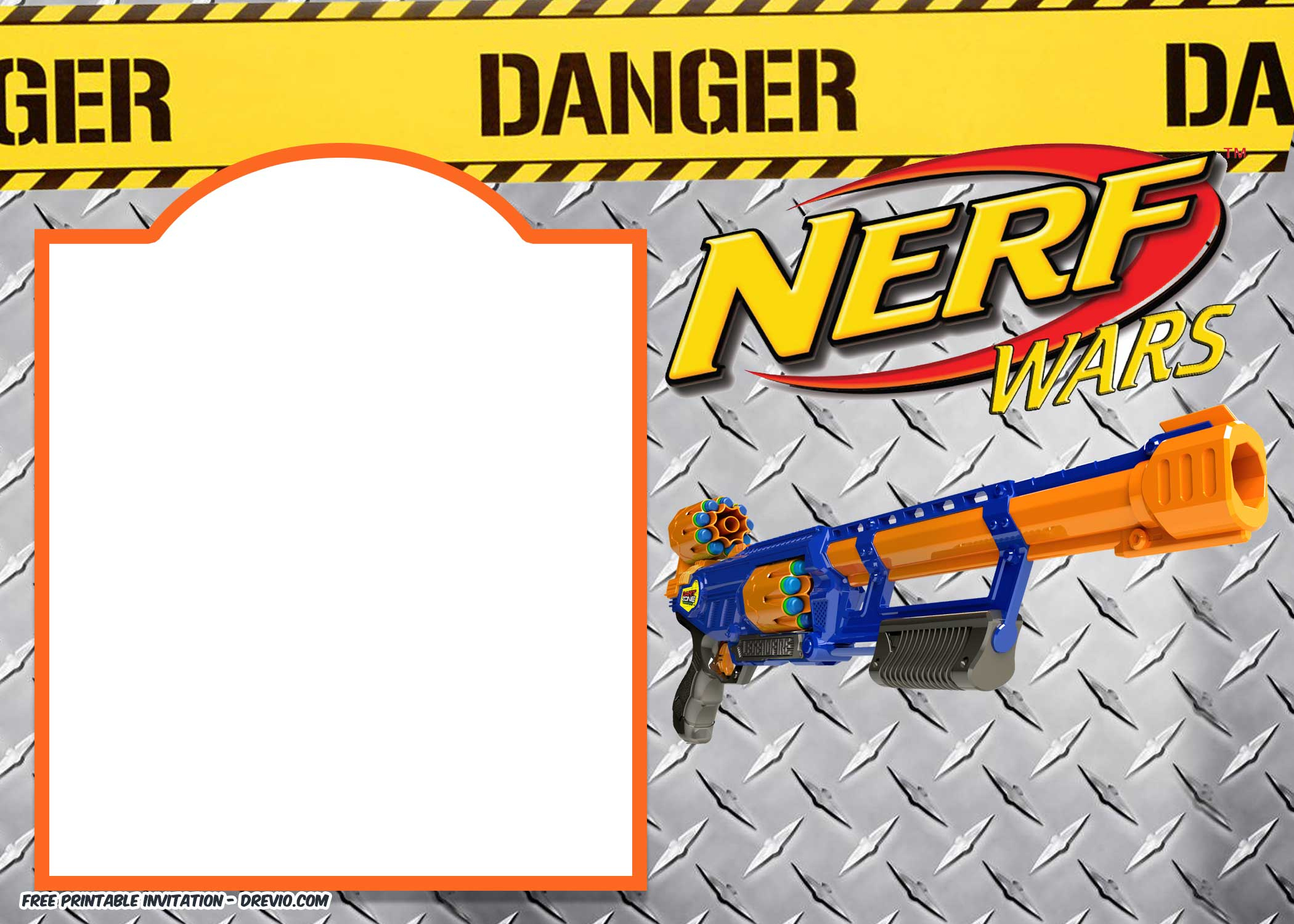 Nerf Gun Party Invitation Templates regarding Free Printable Nerf Gun Party Invitations Template Free