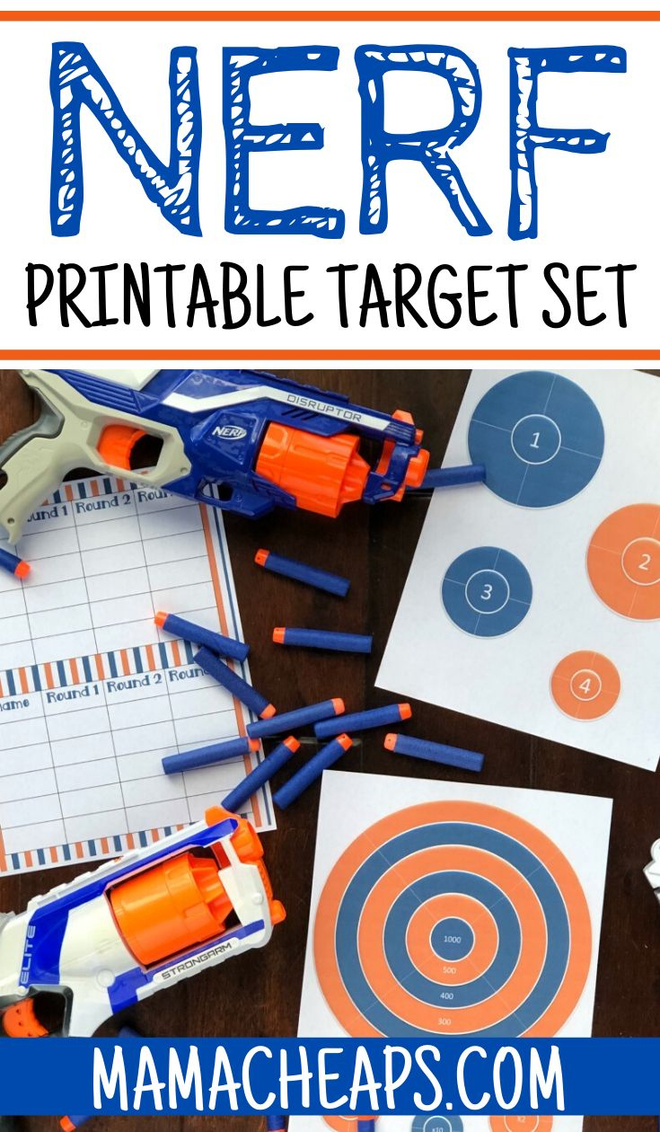 Nerf Printable Targets And Score Card within Free Printable Nerf Gun Targets