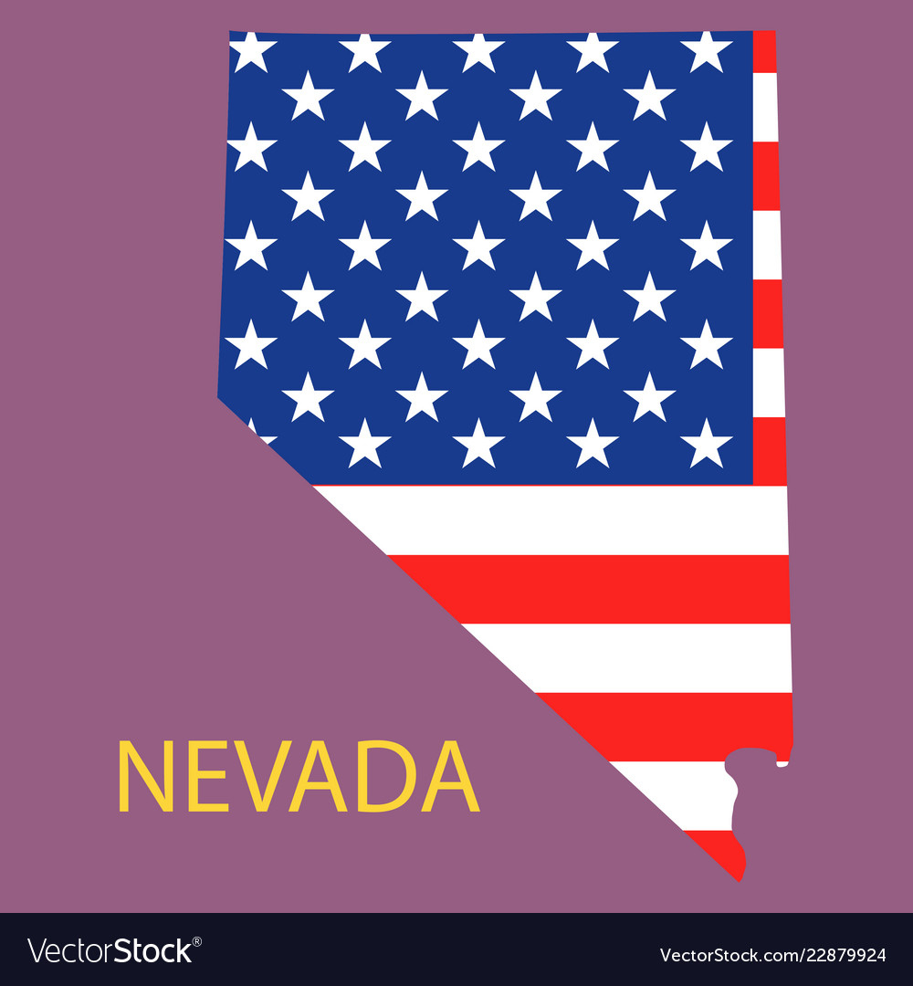 Nevada State Of America With Map Flag Print Vector Image inside Nevada State Flag Printable