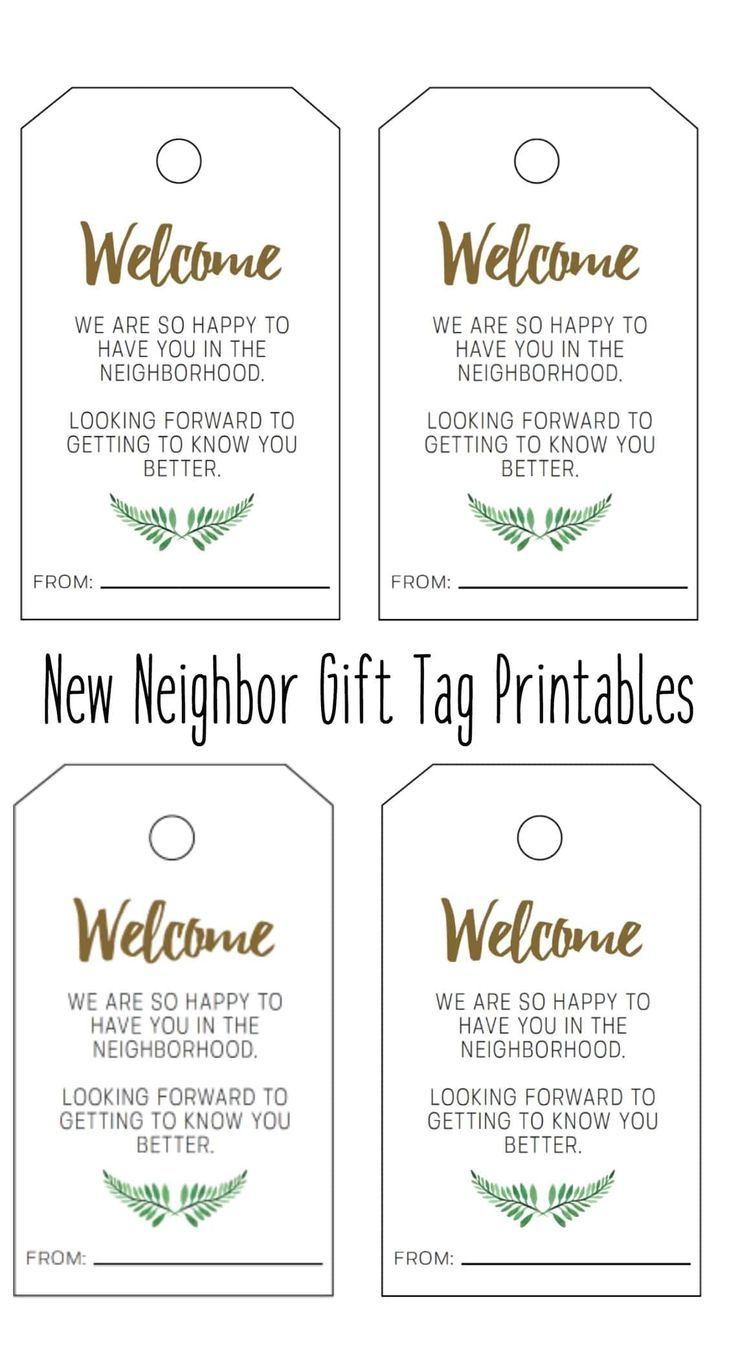 New Neighbor Gift Tag Printable - Welcome To The Neighborhood Download pertaining to Free Printable Neighbor Gift Tags