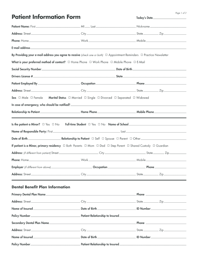 New Patient Dental Forms Pdf - Fill Online, Printable, Fillable with regard to Free Printable New Patient Dental Forms