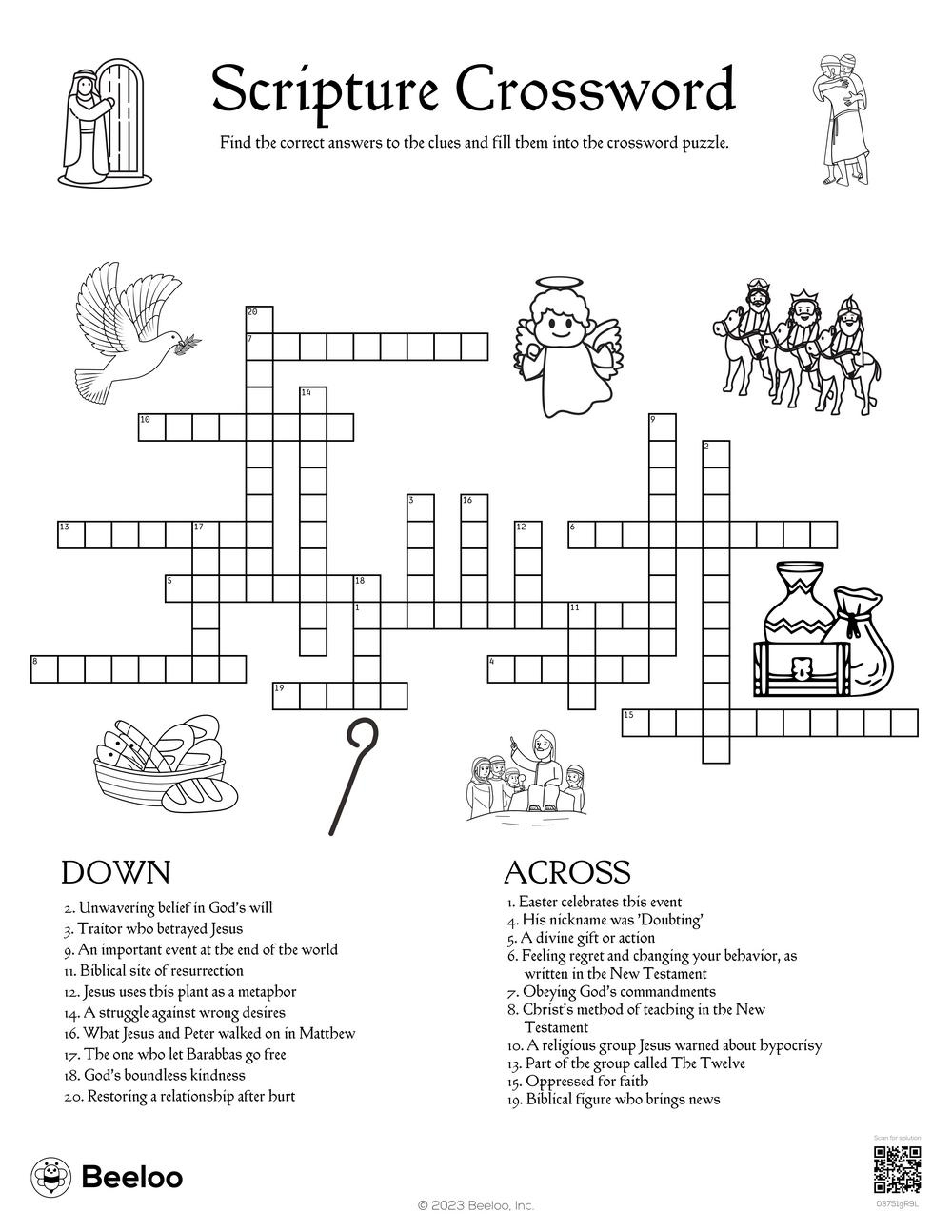 New Testament-Themed Crossword Puzzles • Beeloo Printable Crafts regarding Christian Crossword Puzzles Printable