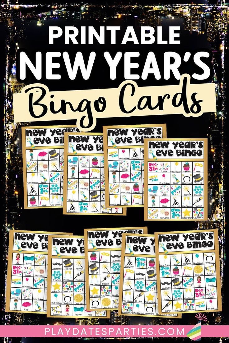 New Year&amp;#039;S Eve Bingo Cards (Free Printable) throughout New Year&amp;amp;#039;s Bingo Cards