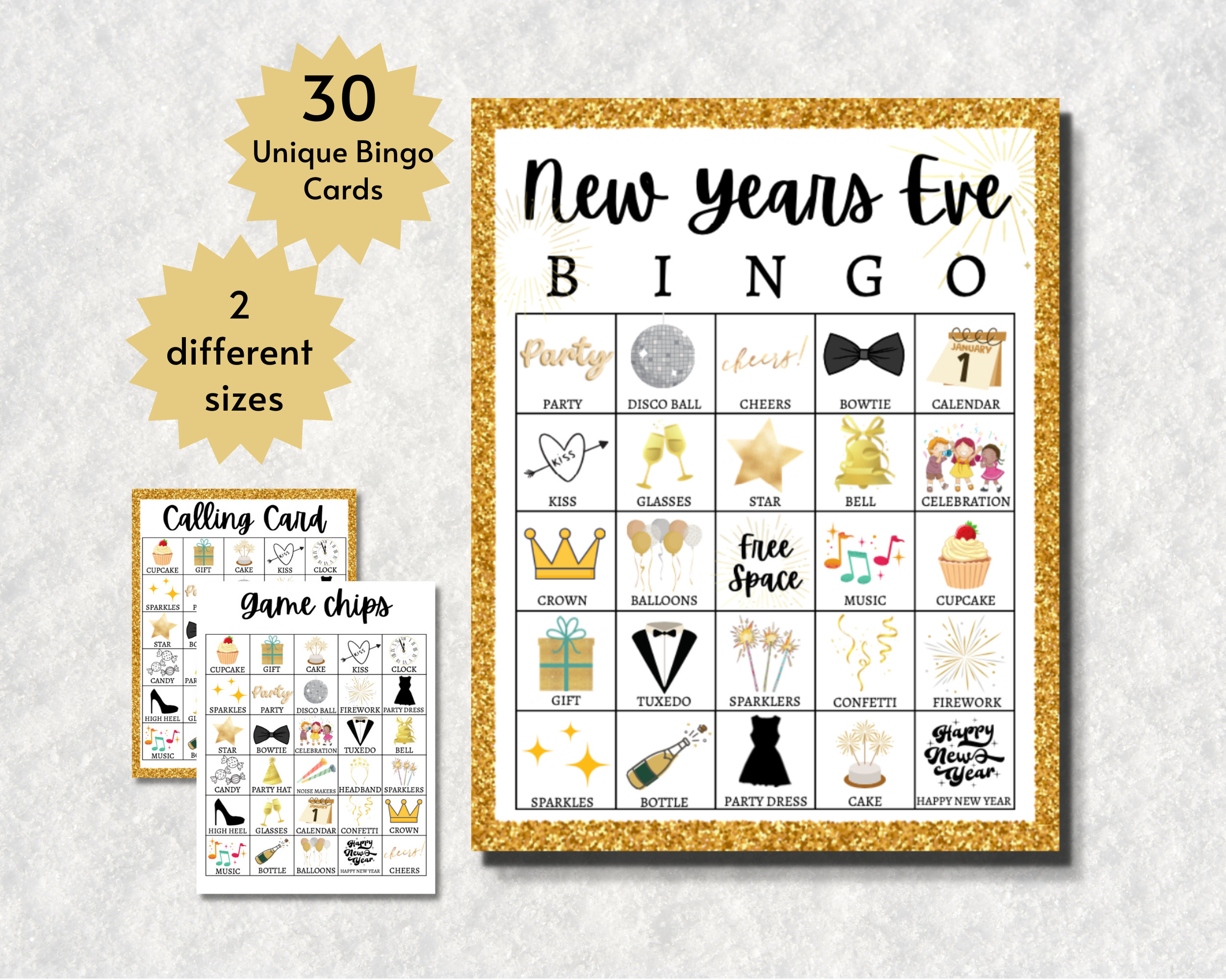 New Year&amp;#039;S Eve Bingo Cards, Printable Holiday Party Game For Kids, Teens, And Adults, New Year Group Activity regarding New Years Bingo Card