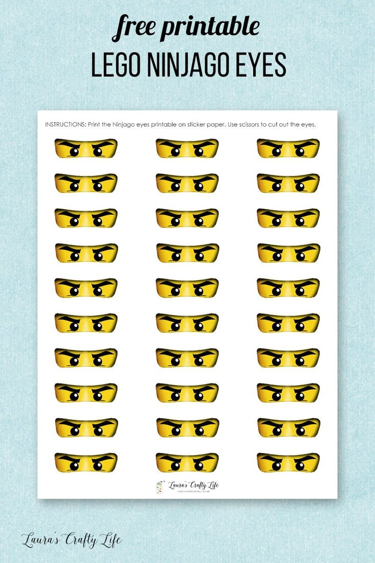 Ninjago Cupcake Liners intended for Free Ninjago Eyes Printable