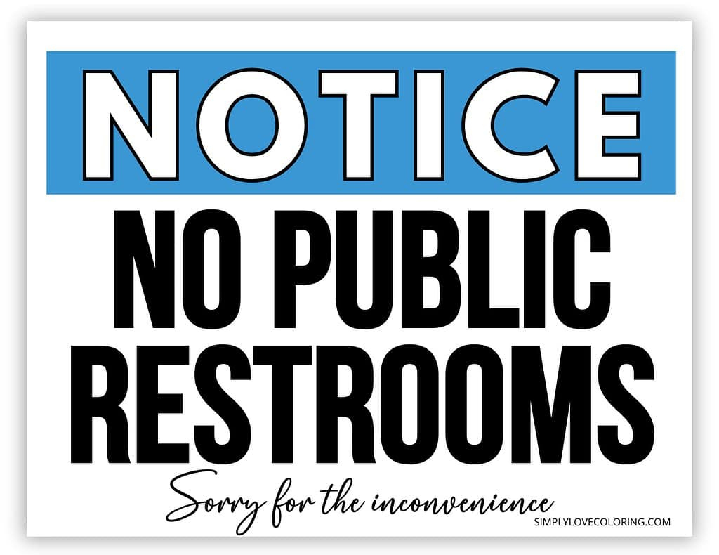 No Public Restrooms Printable Signs (Free Pdf Downloads) - Simply inside Sorry No Public Restroom Sign Printable Free