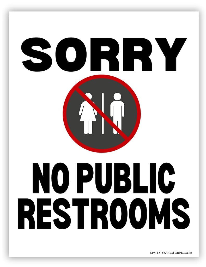 No Public Restrooms Printable Signs (Free Pdf Downloads) - Simply pertaining to Sorry No Public Restroom Sign Printable Free