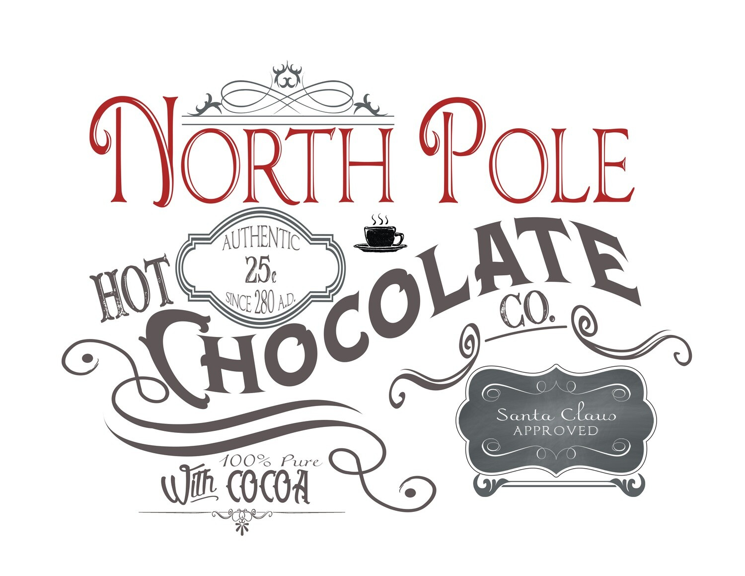 North Pole Hot Chocolate Free Printable (Hot Chocolate Bar) within Free Hot Cocoa Printable