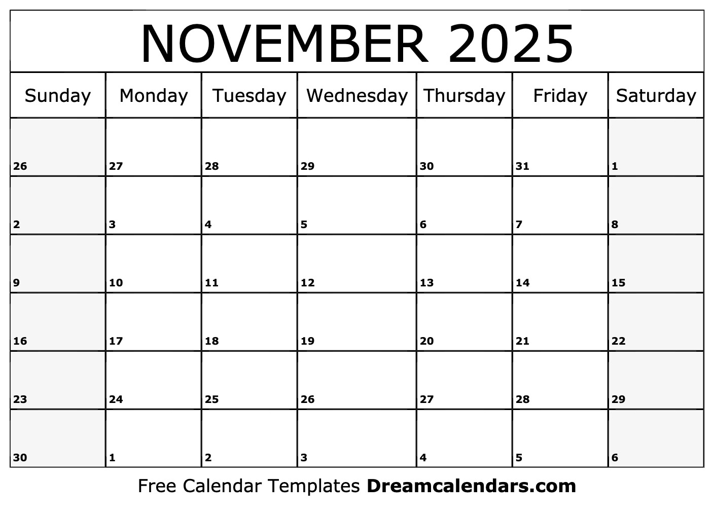 November 2025 Calendar - Free Printable With Holidays And Observances inside Free Printable Nov 2025 Calendar