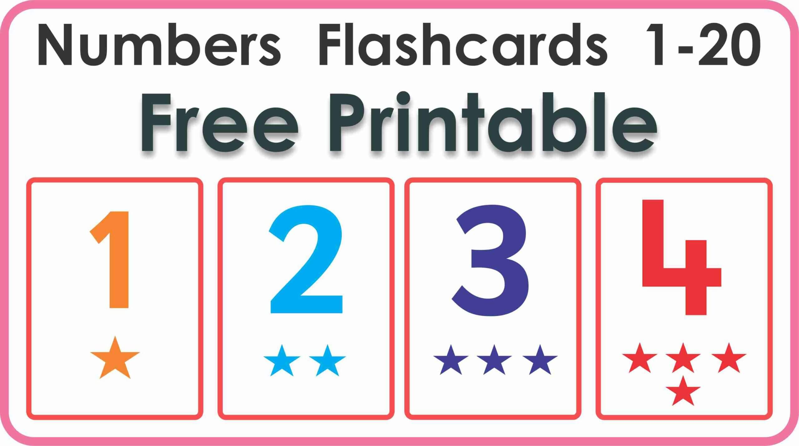 Number Flashcards- 1 To 20 Free Printable | Montessoriseries with regard to Free Printable Number Cards 1 20