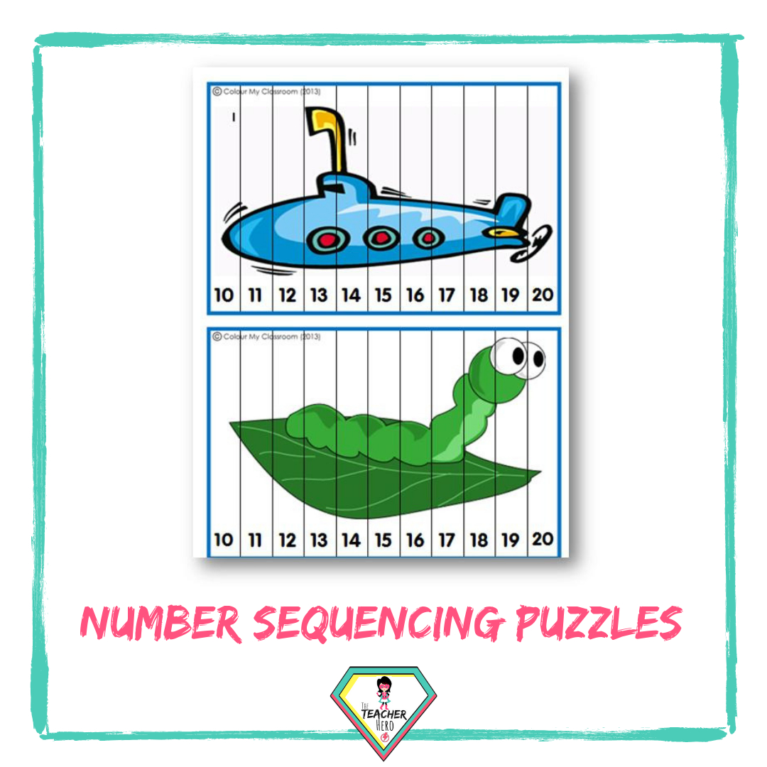 Number Sequencing Puzzles 10-100 with Printable Number Sequence Puzzle