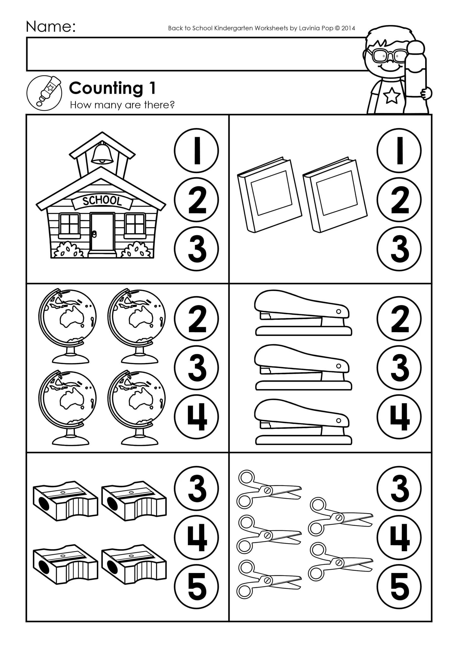 Numbers And Counting Worksheets For Kindergarten regarding Kindergarten Counting Worksheets