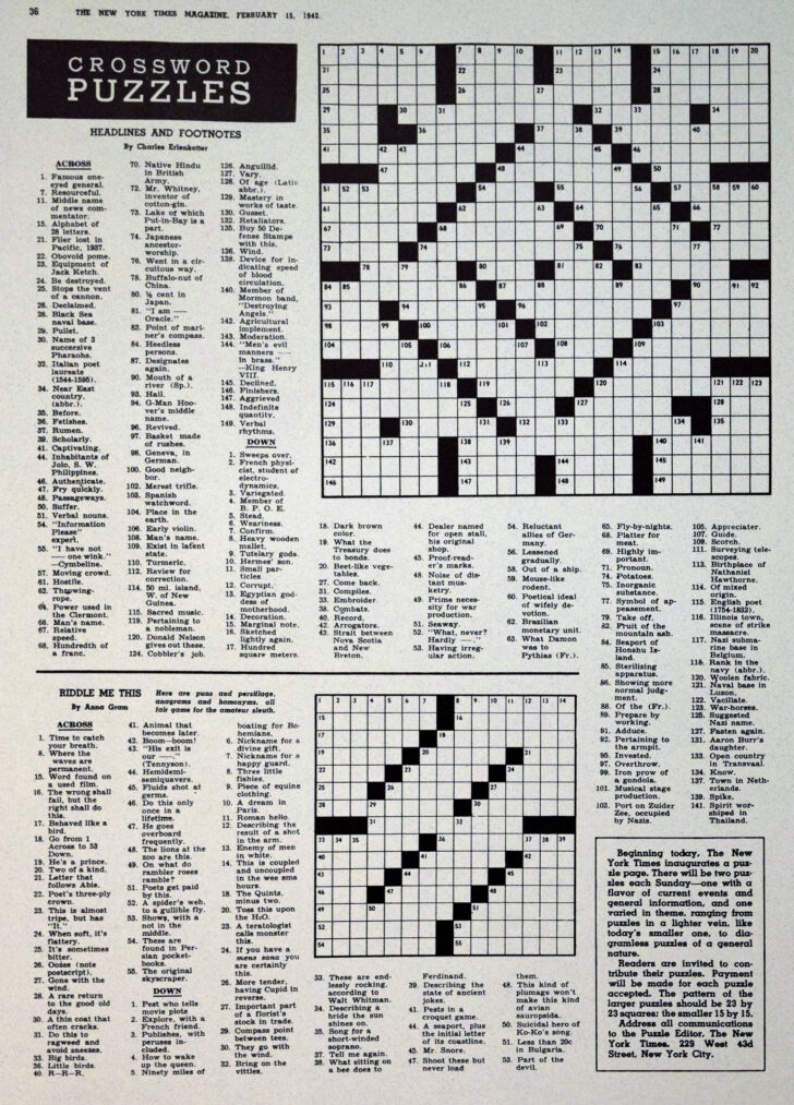 Printable Nyt Crossword