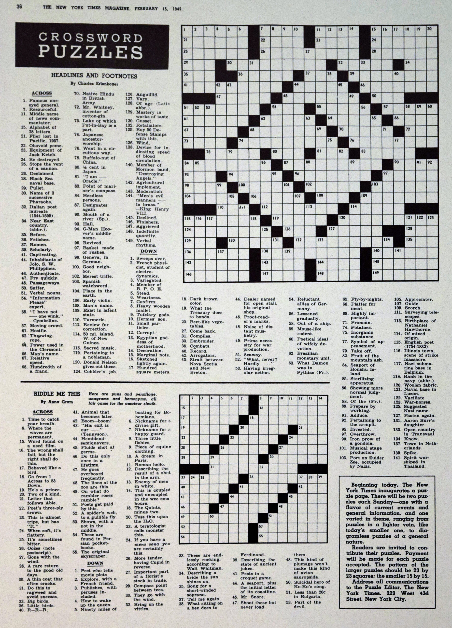 Nyt 1St Crossword Puzzle Digital Download - Etsy Uk with Printable Nyt Crossword